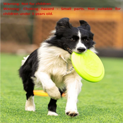 1 Soft Dog Toy Flying Disc | Aisenwer Rubber Soft Rubber Pet Training Toy | , Interactive & Long-Lasting | Fits Park Games, Spring Outings, Pet Festivals| Outdoor Training & Interactive Games | Great For Holiday Gifts, Summer Picnics, Pet Celebrations