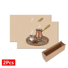 1pc Home Decor, Arabic Afternoon Tea Print Dish Drying Mat, Absorbent Pad For Espresso Machine, Sink Drain Mat, Soft Faucet Pad, Bathroom Cup Mat, Kitchen & Bathroom Accessories, Middle Eastern Style Decor, Arabic Festival Decoration - Multicolor - View 12