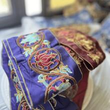 Traditional Chinese Embroidered Lace Trim, Auspicious Cloud Pattern, DIY Clothing Accessory - Claret - View 7