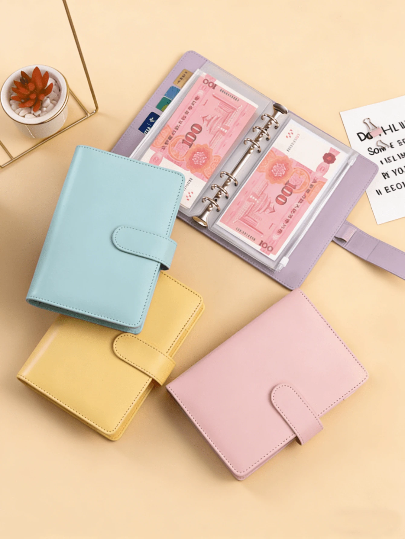 A6 Zipper Budget Notebook, Cash Envelopes For Budgeting, Cash Storage Box, Random Style For Women Card Wallet Small Wallet