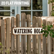 2D平面复古水井金属招牌，单件装 - 狂野西部风格复古装饰，大尺寸4x16英寸（10x40厘米）金属墙饰牌，适用于酒吧、酒馆、男士休闲室、游戏室 - 无需用电，预钻孔方便悬挂 - 牧场、酒馆、车库装饰，户外墙饰，酒吧装饰，做旧效果，酒吧老板，乡村家居装饰，2D平面，西部风格装饰 - 1PC - 查看 6