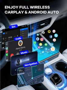 REMAX Bộ chuyển đổi Carplay không dây 2 trong 1 tương thích với Apple CarPlay & Android Auto; Kích thước nhỏ gọn; Cắm và sử dụng; Bộ chuyển đổi không dây Car Play tương thích với iPhone iOS 6+, Android 11+, kết nối nhanh và ổn định; Phụ kiện ô tô, đồ dùng ô tô siêu tiện dụng - M26 - Xem 4