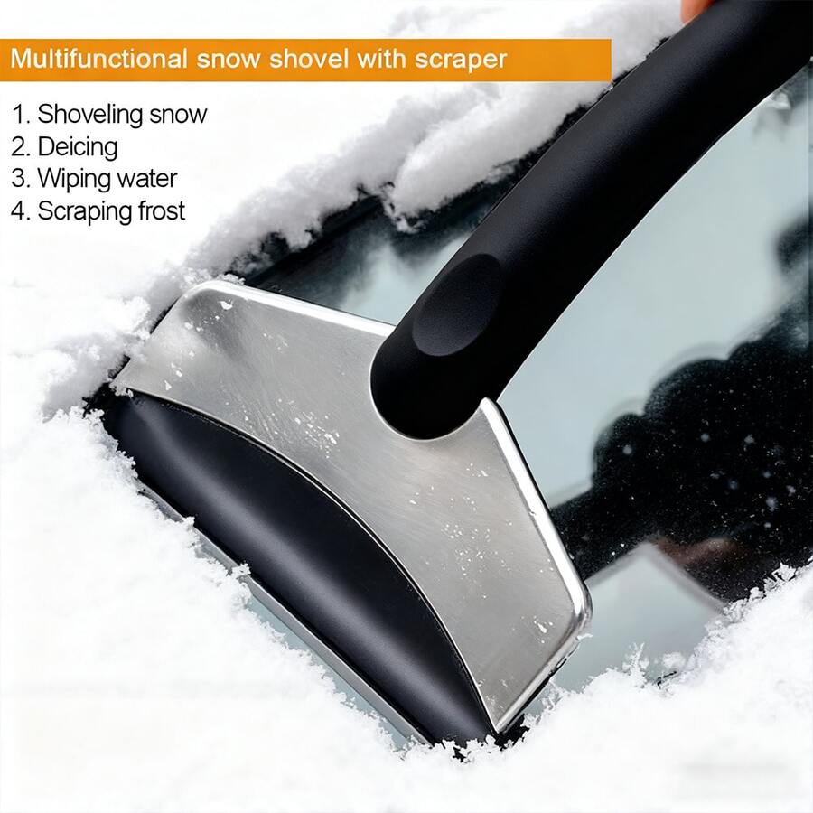 Stainless Steel Car Ice Scraper, Winter Windshield Snow Removal Tool - Multicolor - View 1