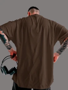 Premium Basic Oversized Streetwear T-Shirt, Plain, 30.1 Combed Cotton. - Rỉ Nâu - Xem 2