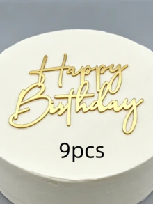 Bộ 3/6/9 phụ kiện trang trí bánh kem bằng acrylic, phụ kiện trang trí bánh kem tiệc tùng, phụ kiện trang trí bánh kem lấp lánh vàng, phụ kiện trang trí bánh kem sinh nhật, đồ dùng làm bánh sáng tạo, quà tặng sinh nhật. - E - Xem 13