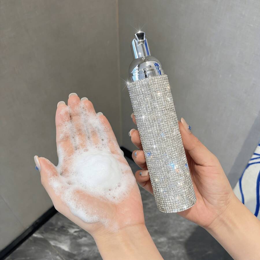 奢华水晶镶嵌可重复灌装泡沫洗手液瓶，旅行装泡沫洗手液瓶，沐浴礼品，家居浴室装饰，夏季