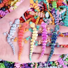 24 piezas de pequeños geckos de escritorio decorativos y lindos impresos en 3D, de colores degradados aleatorios, adecuados para coleccionar, decorar fiestas y regalos (color aleatorio/no limitado a los estilos mostrados) - Multicolor - Ver 9