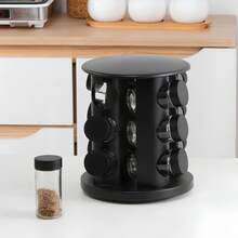12-Jar Rotating Spice Rack, Black - Black - View 3