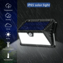 Nouvelle arrivée 185LED Lumière murale solaire Capteur de mouvement PIR Étanche Rechargeable Pour Extérieur Cour Couloir Villa - T-185 - Voir 3