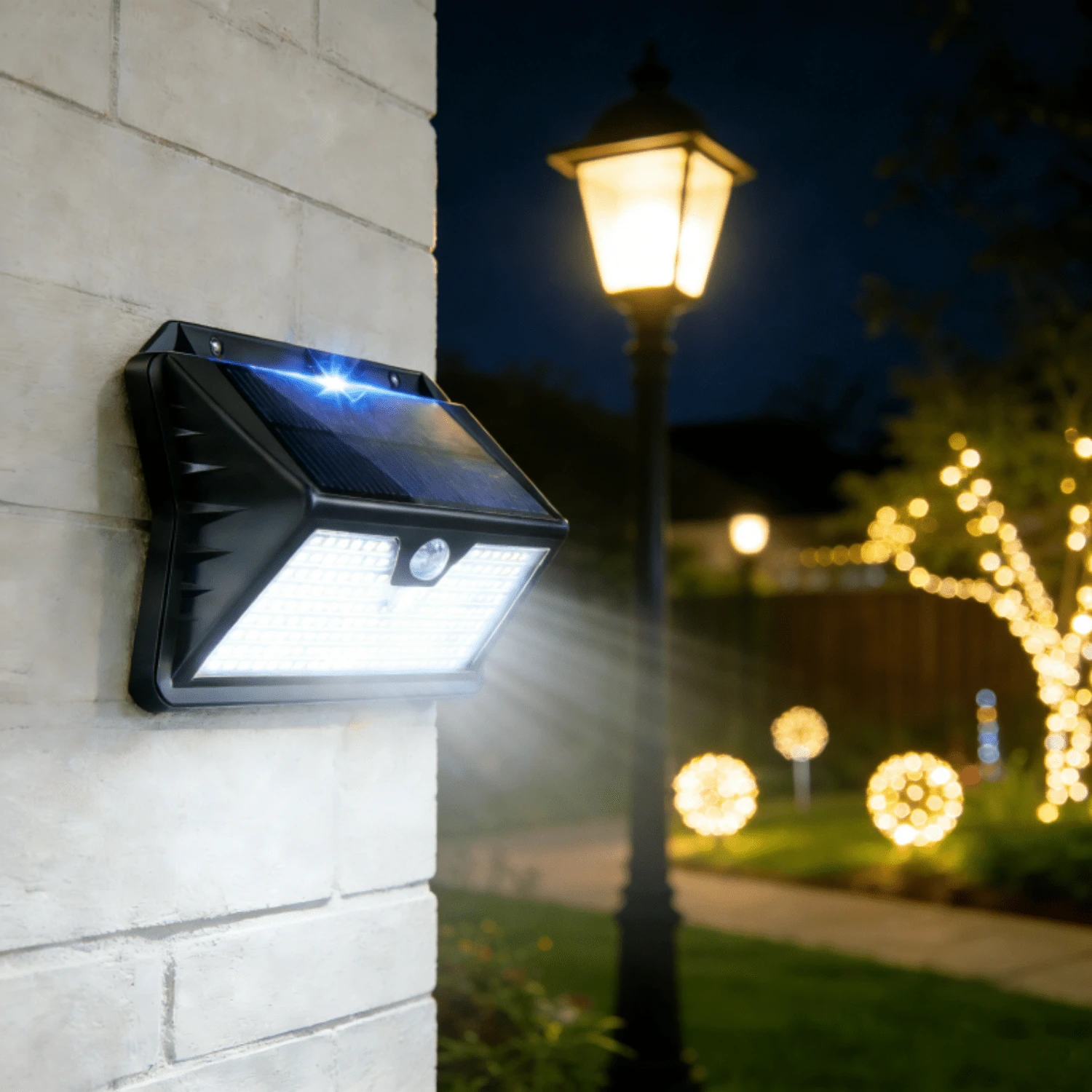 Nouvelle arrivée 185LED Lumière murale solaire Capteur de mouvement PIR Étanche Rechargeable Pour Extérieur Cour Couloir Villa - T-185 - Voir 1