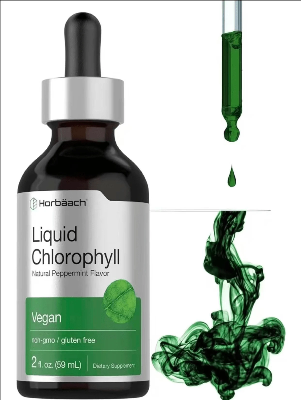 Horbäach Liquid Chlorophyll Drops | 2 Ounces | Vegan, Non-GMO, And Gluten Free - 1 - View 1