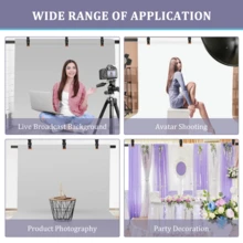 Portable Backdrop Stand Kit | Height Adjustable Photo Background Support Stand With 3 Clip Clamps For Photography, Video & Studio Shooting - 1.5M - View 4