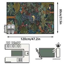 1pc Modern Nature Floral & Plant & Star Moon Pattern Area Rug/Carpet/Bath Mat/Door Mat/Runner, Soft Thick Washable Rug For Hallway, Bathroom, Kitchen, Bedroom, Living Room, Versatile Home Decor - Multicolor - View 12