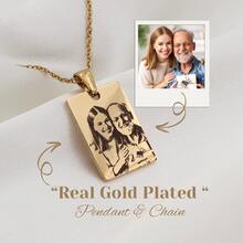 1pc Customized Photo Engraved Necklace - Lifelike Photo Inlaid, Personalized Mother's Day Necklace - Christmas Gift For Mom - Multicolor - View 4