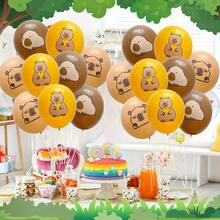 10/15 piezas Conjunto de globos de aluminio con temática de capibara en miniatura, adecuado para decoración de fiesta de cumpleaños, estilos aleatorios - Conjunto de globos de capibara - Ver 10