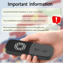 Peiko 150 语言翻译器，双向实时 AI 语音即时在线翻译器，迷你科技产品，离线翻译，学习旅游和商务沟通 - 黑色 - 查看 4