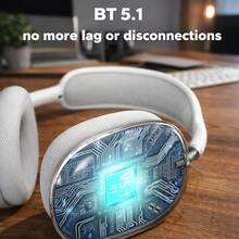 New Max P9 Pro Wireless Bluetooth Headphones HiFi Stereo Noise Cancelling Waterproof Mic Pods Over Ear Sports - 黑色 - 查看 8