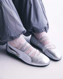 PUMA Speedcat Ballet Shoes, Thin-Soled Ballet Flats, Mary Jane Style, Comfortable And Versatile, Flat Heel, Liquid Silver, Low-Top, Casual Shoes, Women's - Silver - View 7