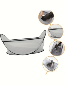 Pet Hair Collection Bag, Pet Grooming Cloak, Prevent Pet Hair Falling On The Ground, Household Dog Cat Hair Collection Bag, Portable Pet Grooming Tent, Adjustable Pet Grooming Kit, Simple Dog Cat Hair Trimming Auxiliary, Pet Supplies - Light Grey - View 6