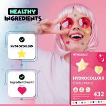 432 Pieces/Box Of Star Shaped Love Hydrogel Acne Patches, Non-Alcoholic, Odorless, Warm And Non Irritating Acne And Blemishes Covering Stickers, High-Quality Salicylic Acid And Tea Tree Oil Acne Patches, Holiday Gifts - Multicolor - View 6