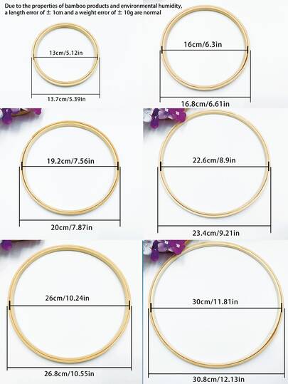 1 Set Of Non-Iron Double Rings, 2 Single Rings For Decorative Purposes, Thickness Selectable Dream Catcher Materials, Non-Adjustable Embroidery Cross Stitch Frame, Handmade Embroidery Craft Supplies, Art Supplies
