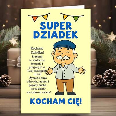 1pc Funny Gifts Super Grandpa Greeting Card - An Excellent Present For Grandfathers On Special Occasions, Birthdays, Or Simply To Express Love And Gratitude. Perfect For Family And Dear Ones