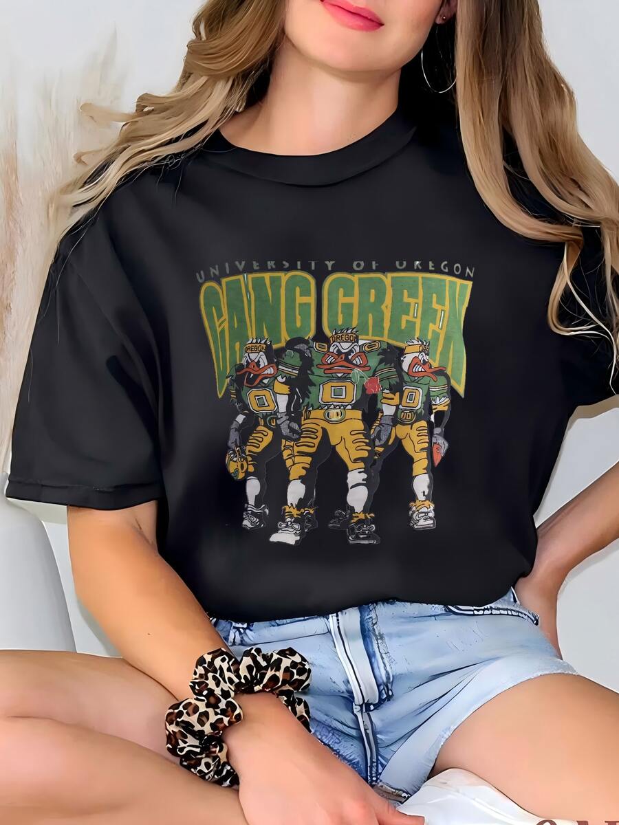 Vintage 00s Ducks Hooded Ducks Sweatshirt Universidad De Patos Fútbol Hoodie Regalo Suéter Chaqueta Regalo Crewneck Camiseta - Negro - Ver 1