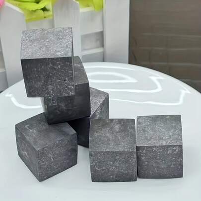 1 pieza Cubos de shungita de alta calidad - Estilo bohemio, decoración de escritorio de oficina, adecuado para el hogar, pueblo tranquilo, dormitorio, regalo clásico L Piedra decorativa, decoración del hogar e ideal como regalo para coleccionistas de cristales Decoración del hogar perfecta y regalo