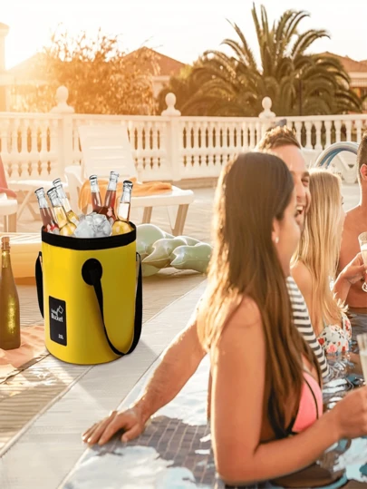 1 Piece - Foldable Portable Water Bucket, Outdoor Fishing Bucket, Foldable Water Bucket, Suitable For Camping, Hiking, Fishing, RV Cleaning, Water Storage Bag, Available In Multiple Colors