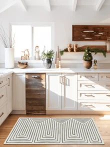 1 pieza Estilo Minimalista Moderno INS - Diseño de Patrón Geométrico de Línea Abstracta - Alfombra de Pasillo, Baño, Cocina, Entrada, Pasillo, Lado de la Cama, Sala de Estar, Dormitorio, Etc.) + Alfombra Suave Lavable para Todas las Estaciones, Decoración del Hogar - Multicolor - Ver 5