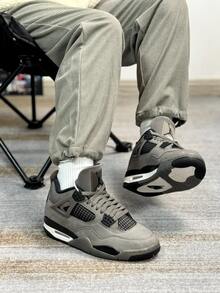 Nike Jordan Air Jordan 4“洞穴石和黑色”舒适百搭，防滑耐用，中帮复古篮球鞋，男女通用，棕色 - 棕色 - 查看 7