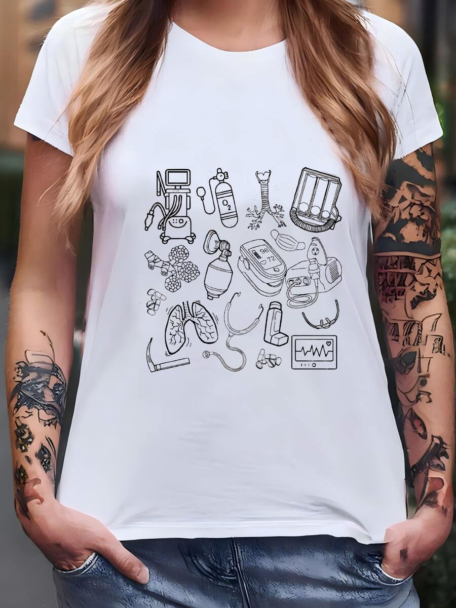 Women Plus Size Sports Tees & Tanks - White - View 1