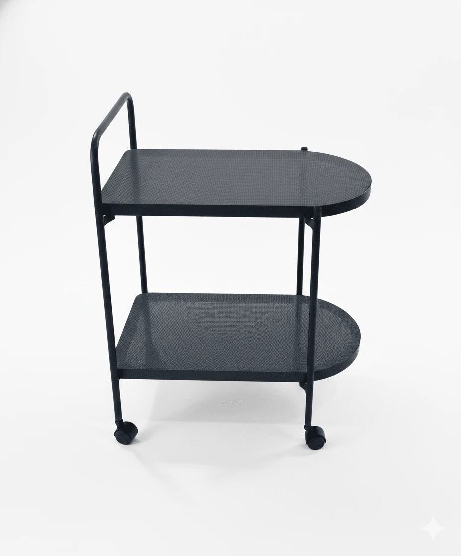 Mesa Carrito de Alimentos con ruedas, estante de almacenamiento, mesa de té pequeña, carrito de madera, Mesa auxiliar Móvil - Gris Oscuro - Ver 1