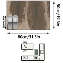 1 件复古抽象泼墨地毯，欧式复古风格 - 棕色，柔软可水洗，适用于浴室、厨房、玄关、走廊、卧室、客厅等场所。 - 彩色 - 查看 15