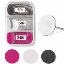 Nasin 60 piezas de discos de papel de lija reemplazables con disco de metal, lima de uñas y pulidor de color rosa, accesorios para el cuidado de los pies - Multicolor - Ver 2