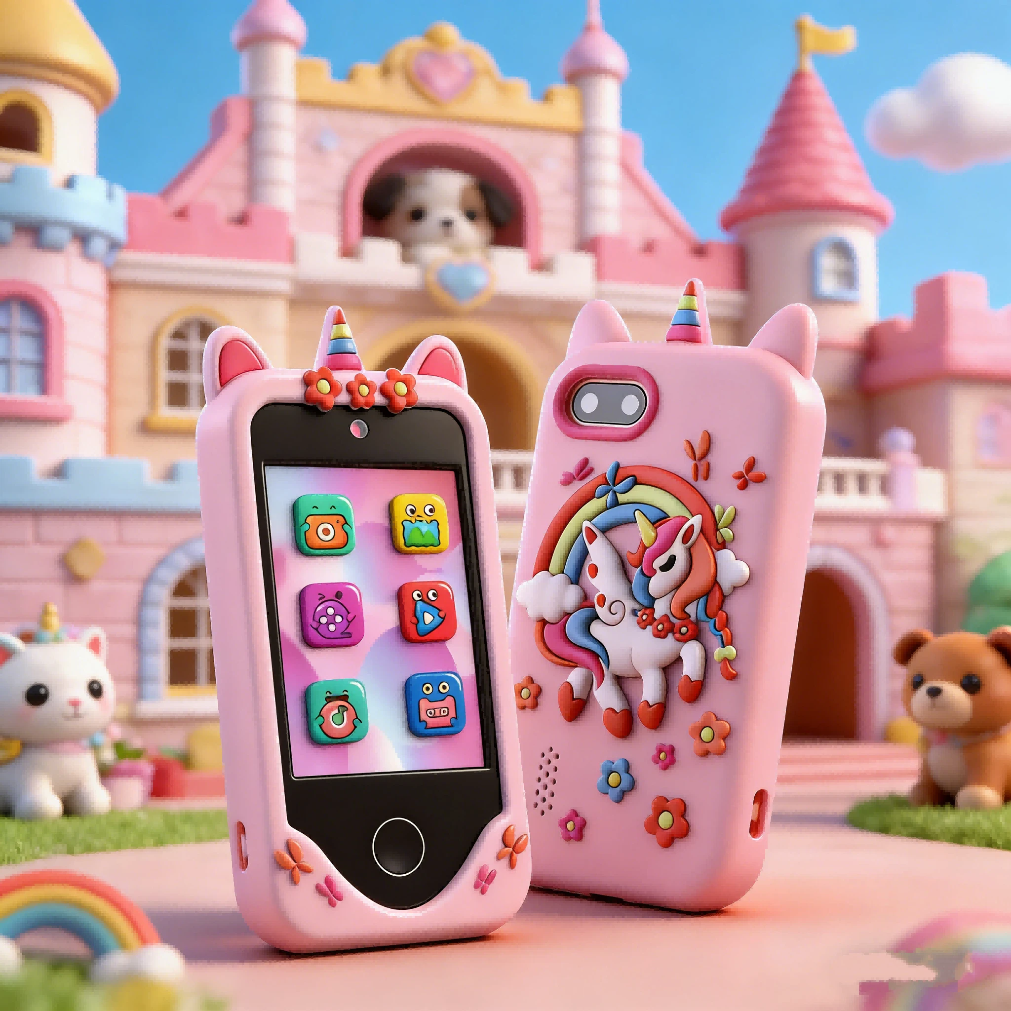 Kids Smart Phone Toy, With 64GB Memory Card And Card Reader 48 Megapixel 1080P Jigsaw Puzzle Game Camera Video Flashlight Multifunctional Kids Cell Phone For Boys And Girls Kids Christmas Birthday Gift - 彩色 - 查看 1