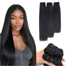Tóc giả 16A, dài 20, 22, 24 inch, tóc thẳng tự nhiên, chưa qua xử lý, tóc Brazil, 3 bó, dệt nhanh, màu đen tự nhiên. - Natural Black - Xem 13