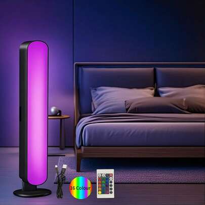 Modern USB Powered RGB LED Mood Light Strip With Remote Control - Remote Control Desk And Bedside Lamp For TV, Computer And Bedroom Nighttime Ambiance, Infrared Sensor Lamp, Bedroom Lighting | Modern RGB Lamp | Plastic Lampshade, Bedroom Table Lamp