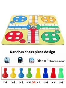 1 Set Travel Version Flying Chess Game, New 9.5" Foldable Rubber Chessboard, Includes 16 Chess Pieces And 1 Dice, Suitable For Classic Portable Strategy Game, Family Learning, Boys' Toys, Games, Board Games, Christmas Gifts, Boys' Christmas Gifts, Party Favor Fillers, New Year Gifts, Game Gifts, Gaming Supplies - Multicolor - View 14