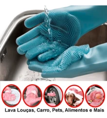 Magic Gloves Silicone Cleaning Brush For Dishwashing, Kitchen Dishwashing, Multipurpose Sponge, Pet - Roxo - 查看 3