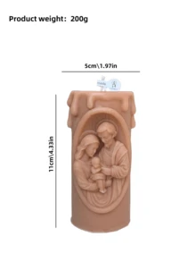 1支圣家祈祷蜡烛，多色香氛蜡烛，家居装饰，婚礼派对回礼 - 1PC - 查看 13