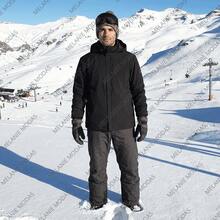 Waterproof Jacket With Thermal Lining, Resistant To Water And Wind. - 黑色 - 查看 6