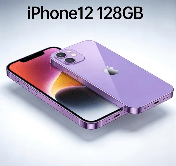 Apple 苹果 iPhone 12 128GB 解锁版智能手机，成色良好，iOS 17 系统，支持 5G 网络，6.1 英寸 OLED 显示屏，电池健康度 85% 以上，适合日常使用和旅行，也适合居家办公和视频通话，连接稳定 - 紫色 - 查看 1