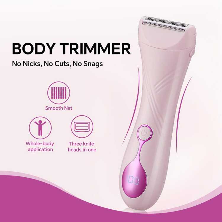 女士电动剃毛器，比基尼修剪器，带液晶屏，可充电式体毛修剪器，适用于比基尼线、腋下、腿部、手臂和私处。女士电动剃毛器 - 彩色 - 查看 6