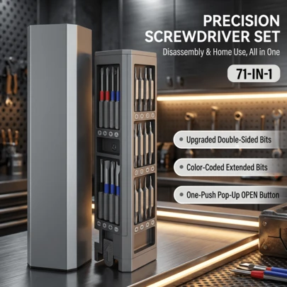 71-Piece Professional Precision Screwdriver Set, Magnetic Tips, With Storage Box, Ideal For Phone, Watch, Laptop, Computer Repairs, DIY, Home Use, S2 Steel, Tools For Electronics, Digital Devices & Household Repairs