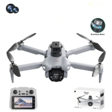 Drone i7 Pro Con Dos Cámaras 720P Control remoto de pantalla 2 baterías Cámara ajustable eléctricamente a 90 grados Dron - Blanco - Ver 2