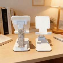 1pc Rhinestone Decorated Adjustable Desk Phone Holder, Non-Slip Design, Universal Phone Stand, Birthday Gift, Phone Accessory For Family And Friends, Minimalist Design, Foldable For Outdoor Use, Holiday Gift, Best Friend Gift - Support - View 12