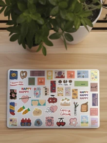 90张蜂蜜甜心贴纸，可用于日记本、行李箱、笔记本电脑、手机壳、剪贴簿、桌面、房间装饰、DIY涂鸦贴纸 - 蜜糖甜心 - 查看 4