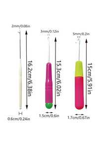 3pcs Wig Hook Needle Set / Tongue Wig Hook Needle / Tufting Gun Threader / Beading Tool / Braid Hook Needle Kit, Curved Lock Hook For Carpet Making - Tongue Crochet - View 7