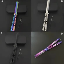 1把/3把装减压蝴蝶梳，经典折叠梳，未开刃练习自卫投掷玩具，全钢花式训练蝴蝶梳，男士适用礼物 - 彩色 - 查看 11